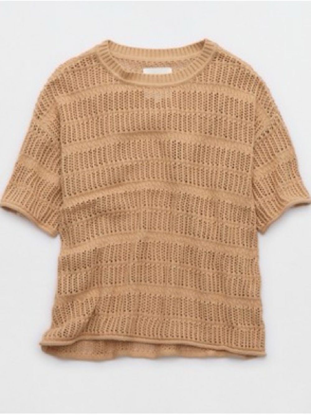 Aerie Crochet Oversized Short Sleeve Sweater